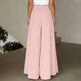 thumbnail image 4 of RYDCOT Women's Summer Solid Color Button High Waist Wide Leg Palazzo Pants with Pockets Pink, 4 of 8