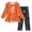Orange-SqUT5, variant on OJSFQUFP Girls Flutter Long Sleeved Top Slim Fit Trousers for Home Outdoor Wear Casual and Stylish Bow Print Girls 2Piece Set