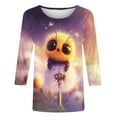 thumbnail image 5 of CYMMPU Summer Trendy Shirts 3/4 Sleeve Crew Neck Blouses for Women Dressy Casual Bee Graphic Spring Tunic Tops Loose Fit Cute Animals T-Shirts XL, 5 of 5