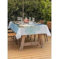 thumbnail image 3 of Outdoor Tablecloths with Umbrella Hole & Zipper, Blue Coastal Starfish 54x80 Inch Tablecloth Rectangle, Vintage Grey Nautical Coral Summer Waterproof Table Cloth, Patio/Pool/Picnic Table Covers, 3 of 8