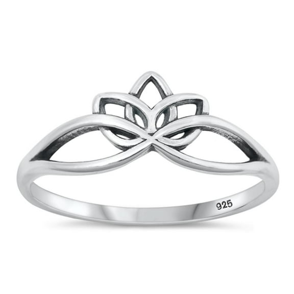 Promise Infinity Lotus Ring .925 Sterling Silver Band Jewelry Female Male Unisex Size 5