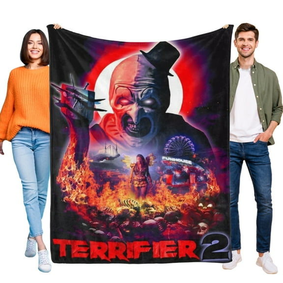 Blanket Terrifier 2 for Kids, Soft Warm Flannel Throw Blanket for Boys Girls, 30x40 Inch Small Blanket for Sofa Couch Gifts Home Decor