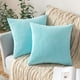 thumbnail image 1 of Paquete de 2 Fundas de Cojín Cuadradas Decorativas de Terciopelo Suave de Terciopelo Fundas de Cojín Fundas de Almohada para Sofá Dormitorio Coche 18 x 18 Pulgadas 45 x 45 cm Azul Cielo brillar Hogar, 1 of 6