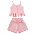 thumbnail image 2 of Girls Shorts Sets Size 5T Infant Baby Girl Clothes Toddler Girl Summer Outfits Sleeveless Tank Top Shirt Shorts Set Toddler Clothes for Girls, 2 of 8