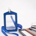 thumbnail image 2 of Lubelski Fashionable ID Badge Card Holder Faux Leather Frame Clear Case Cover Lanyard, 2 of 7