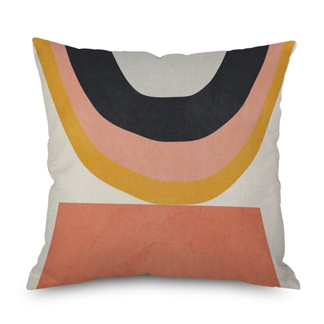 Ins Wind Linen Pillowcase Simple Creative Cushion Abstract Leaf Pillow Square Cushion Cover 27