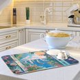thumbnail image 6 of Yayeee Dish Drying Mat for Kitchen Counter 16"x18" Microfiber Absorbent Pad, Blue Sea, 6 of 7