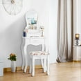 thumbnail image 4 of Costway Vanity Jewelry Makeup Dressing Table Set bathroom W/ Stool Drawer Mirror, 4 of 10