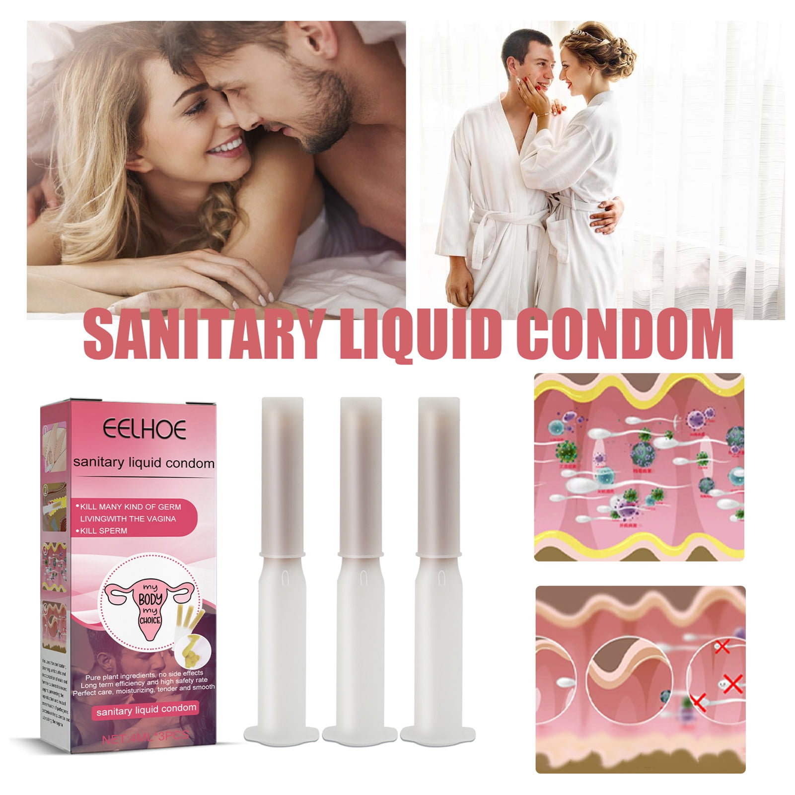 Cheers US 9Packs 4ml Lotion Condom Professional Easy to Use Cozy Safe Perfect Fitting Adult Products Creative Sex Sanitary Liquid Condom for Girl 