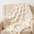 thumbnail image 2 of CREVENT Soft Lightweight Brown Bear Muslin Cotton Minky Baby Receiving Blanket, 2 of 7