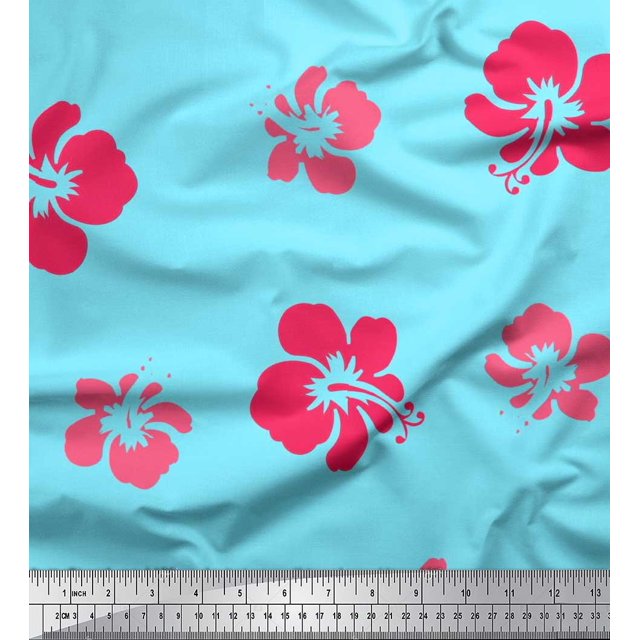 Soimoi polyester Crepe Fabric Artistic Flower Printed Fabric 1 Yard 52 Inch Wide