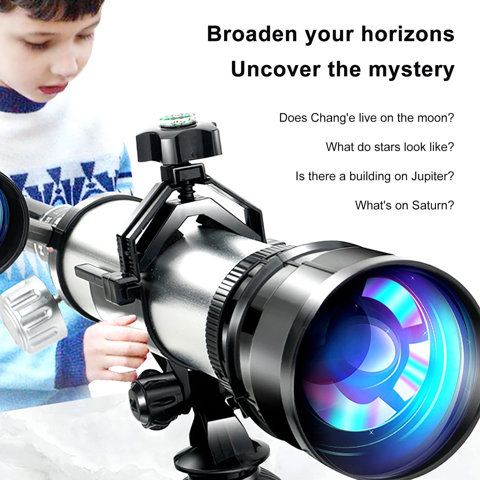 Vikakiooze 4k 600mm(f/12) Super Telephoto Kids Astronomical Telescope HD Magnification Scope with Adjustable Tripod,  k25mm and k10mm