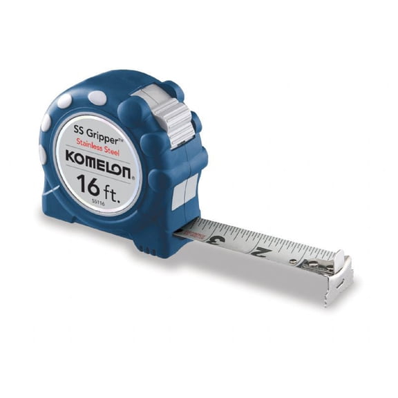 4 Pack Komelon SS116 16' x 1" Stainless Steel Rubber Gripper Tape Measure Double Sided Blade