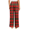 thumbnail image 4 of Diufon Pajama Pants for Women Soft Cotton Wide Leg Loose Long Sleep Plaid Pants Casual Home Bottoms Trousers, 4 of 7