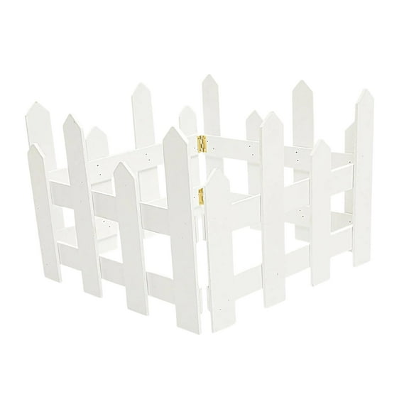yotijay 4x Christmas Tree Fences Sturdy Garden Picket Fences for Pets Family Holiday White