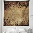 thumbnail image 1 of Music Tapestry, Random Musical Notes on Wavy Staff with Woolly Looking Rustic Background, Fabric Wall Hanging Decor for Bedroom Living Room Dorm, 5 Sizes, Yellow Black Brown, by Ambesonne, 1 of 1