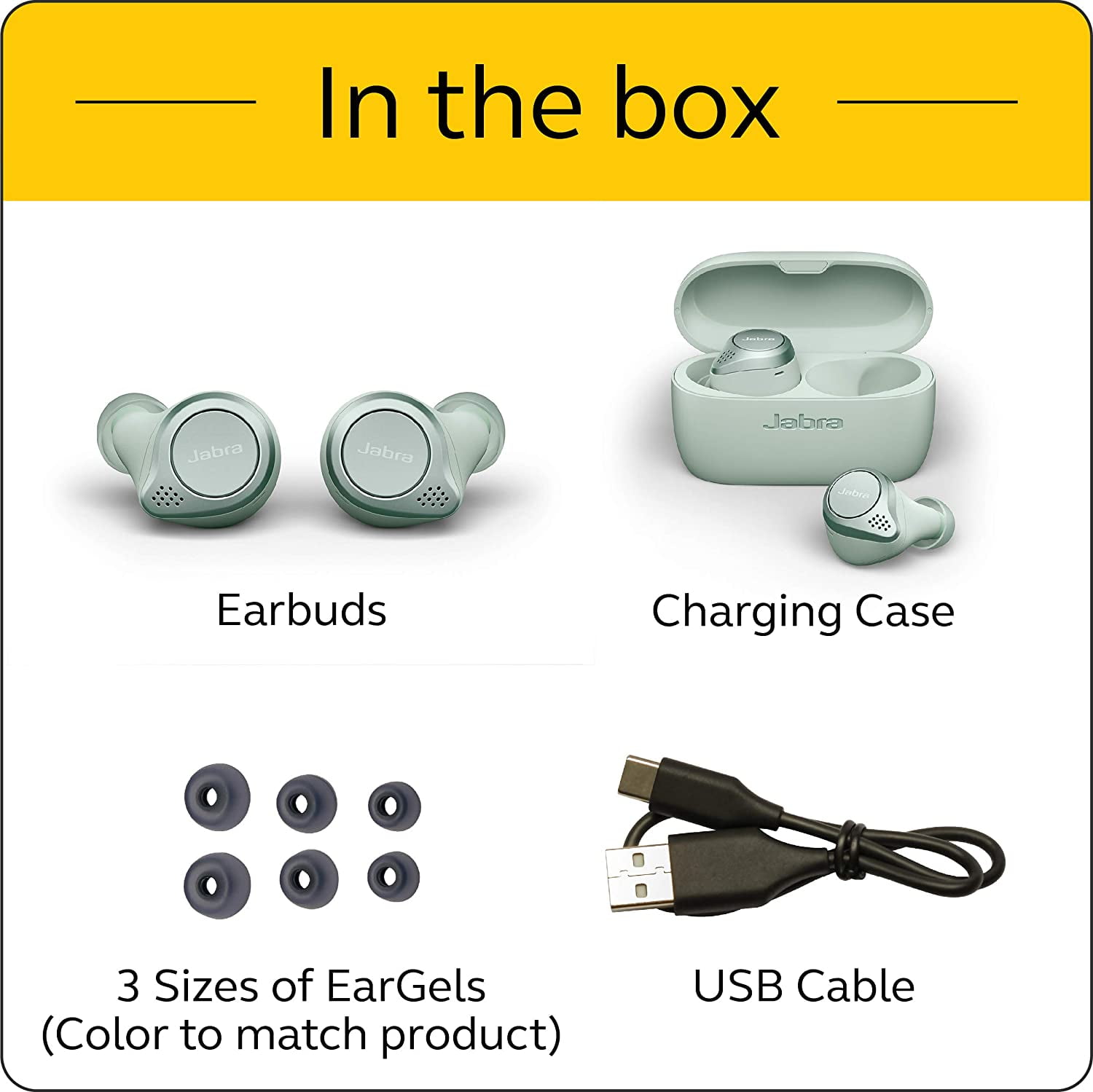 Jabra Elite Active 75t True Wireless Bluetooth Earbuds, Mint – Wireless Earbuds for Running and Sport, Charging Case Included, 4th Generation, 24 Hour Battery, Noise Cancelling Sport Earbuds