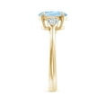 thumbnail image 3 of ANGARA Natural 1.5 ct Aquamarine and Diamond Three Stone Engagement Ring in 14K Yellow Gold for Women (Size-9x7mm) | March Birthstone, Anniversary, Jewelry Gift for Women | Natural Aquamarine Ring, 3 of 10