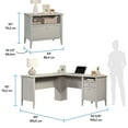 thumbnail image 5 of Sauder Larkin Ledge L-Shaped Desk & Lateral File Cabinet, Glacier Oak Finish, 5 of 16