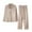 Rose Gold, variant on Luxalzxs Plus Size Pajamas for Women Set Casual Solid Color Long Sleeve Silk Satin Pajama Set Sleepwear