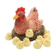 thumbnail image 1 of Muñeco de peluche de la familia de gallinas de Pascua gallina simulada + pollo + 10 pollitos sin sonido ANGGREK  Otros, 1 of 8