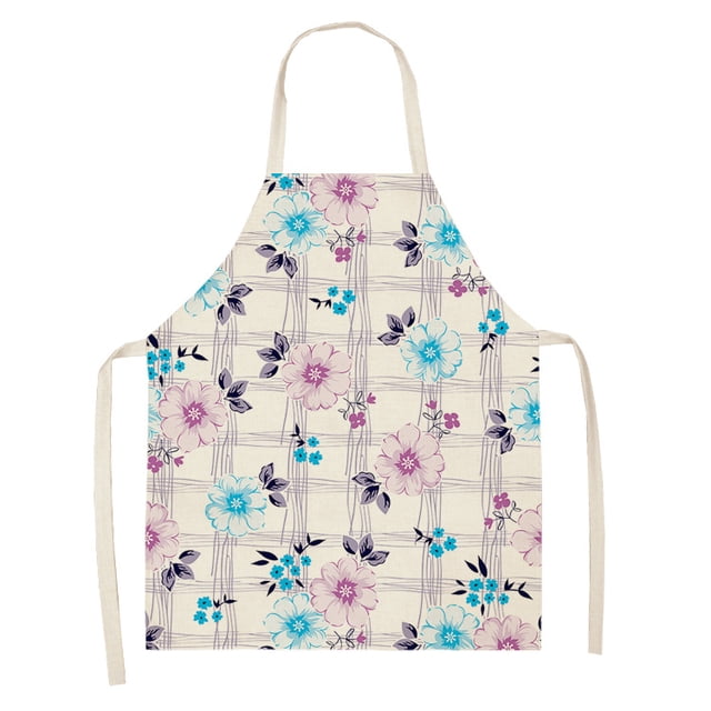 Delantal floral Chic Delantal de cocina Flores Delantal de cocina para mujer Impermeable Blanco Verde Delantal de barbacoa 47 * 38 cm (WQ0166-9) BANYUO Electrónica