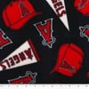 MLB Los Angeles Angels 58" 100% Polyester Fleece Sports Logo Fabric By the Yard, Black and Red