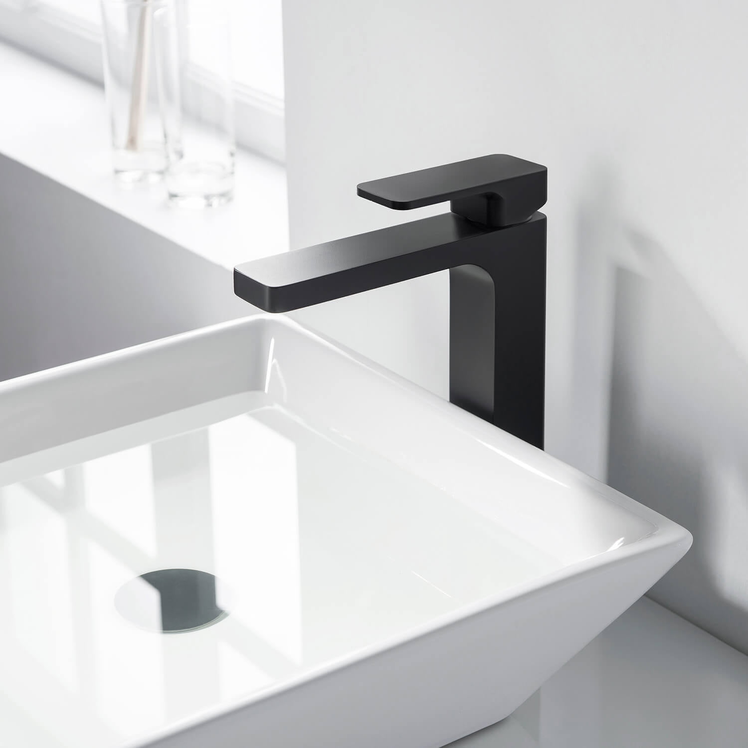 Kibi Blaze-T Single Handle Bathroom Vessel Sink Faucet with Pop Up Drain