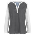 thumbnail image 5 of adviicd Long Sleeve Tops for Women 2025 Fall Henley Neck Shirts Fall Outfits Fashion Clothes (Grey, M), 5 of 8