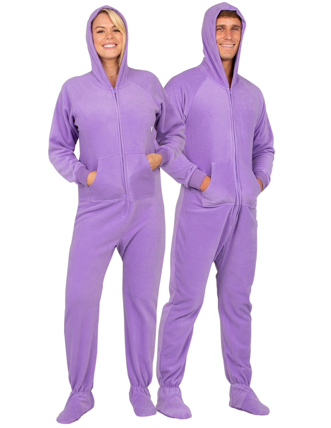 Winter Wonderland Adult Hoodie Fleece One Piece Footed Pajamas