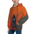 thumbnail image 2 of Fotbe Orange Net Fishing Boat Pattern Youth Pullover Hooded Sweatshirt, Boys Hoodie, Kangaroo Pocket Hoodie for Kids Girls -X-Large, 2 of 6