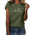 thumbnail image 2 of VgaVtl Tops for Women Plus Size Short Sleeve Green Crew Neck T-Shirt Print Casual Loose Tops, 2 of 9