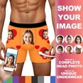 thumbnail image 2 of KHONTS Men's Personalized Boxers Husband Boyfriend Funny Boxers for Men Valentine's Day Birthday for Him Orange M, 2 of 8