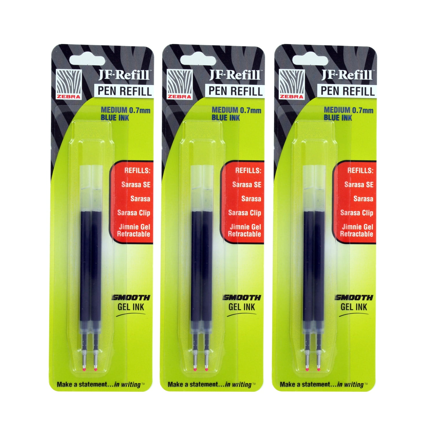 Zebra Jimnie Gel RT/Sarasa/ZGrip Retractable Gel Pen Refills