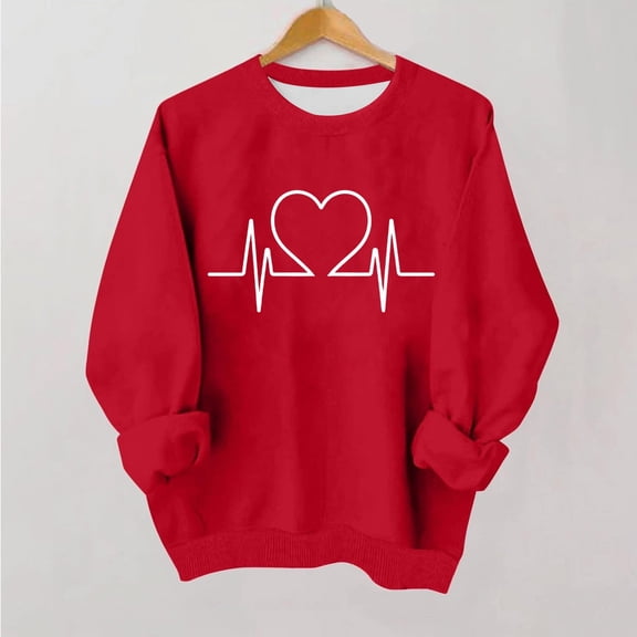 Sweaters for Girls,Girls Fall Winter Valentine'S Day Printed Sweatshirt Big Kids Crewneck Long Sleeve Soft Cozy Casual Daily Wear 1-15 Years Red 6 Years