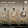 GE Vintage Style LED Edison Light Bulbs, Clear Glass, Warm Candle Light, ST19 Bulb, 2pk