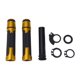 thumbnail image 1 of Kit de cubiertas de manillares de motocicleta Unique Bargains 7/8" 22mm 15/16" 24mm, agarres de aluminio y goma antideslizantes, tono negro y dorado, 1 juego, patrón de rombos, 1 of 1