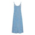 thumbnail image 3 of Robe d'Été pour Femmes Sans Manches à Col en V Imprimée Décontractée Longue Maxi pour Plage Vacances Tenue d'Extérieur, 3 of 8