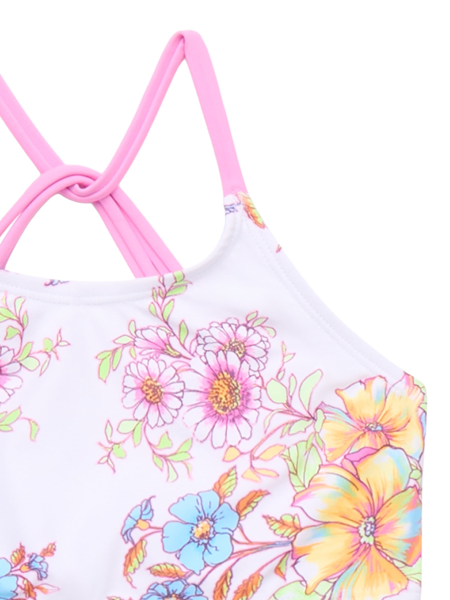 Jessica Simpson Toddler Girl Bikini Swimsuit and Rash Guard 3- Piece Set, Size 12M-5T