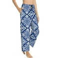 thumbnail image 2 of Naloa Stylized Flowers Vintage Boho Print Women’s Ultra-Soft Comfy Pajama Lounge Pants with Pockets & Drawstring, 2 of 8