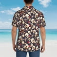 thumbnail image 3 of Lsque Guitar Skull record pattern Hawaiian Shirt for Men, Unisex Summer Beach Casual Short Sleeve Button Down Shirts-3X-Large, 3 of 9