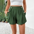 thumbnail image 2 of Yubnlvae High Waist Wide Leg Formal Shorts - 2025 Summer Casual Pockets Bottoms (Office & Weekend Wear, Tailored Fit) Green L, 2 of 8