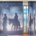thumbnail image 2 of Coolnut Nativity Christmas Scene Sheer Gauze Window Curtain Panels for Living Room Bedroom Kids Room 2 Panels 55 x 84 In, 2 of 4