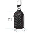 thumbnail image 3 of Funda para llavero inteligente de coche de cuero genuino negro, funda para monedas, llavero con control remoto, bolso, llavero, billetera, estuche con cremallera (negro, pequeño), 3 of 5