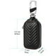thumbnail image 3 of Funda para llavero inteligente de coche de cuero genuino negro, funda para monedas, llavero con control remoto, bolso, llavero, billetera, estuche con cremallera (negro, pequeño), 3 of 5
