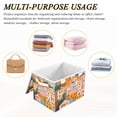 thumbnail image 6 of Yayeee Collapsible Storage Bin with Lid Fabric Closet Decorative Basket with Handles, Orange Cityscape Painting, 6 of 7