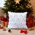 thumbnail image 6 of SLYNSHome Throw Pillow Covers 18 x 18 Inch,Gold Foil Print Bow Design,White Glitter Bowknot Cushion Case Luxury Decoration for Sofa Couch Home, 6 of 6