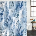 thumbnail image 2 of Blue Botanical Art Bathroom Shower Curtains with 12 Hooks Polyester Waterproof Shower Curtain for Stalls and Bathtubs Modern Pastoral Watercolor Leaf Decorative Bathroom Privacy Curtain 36x72 Inches, 2 of 8