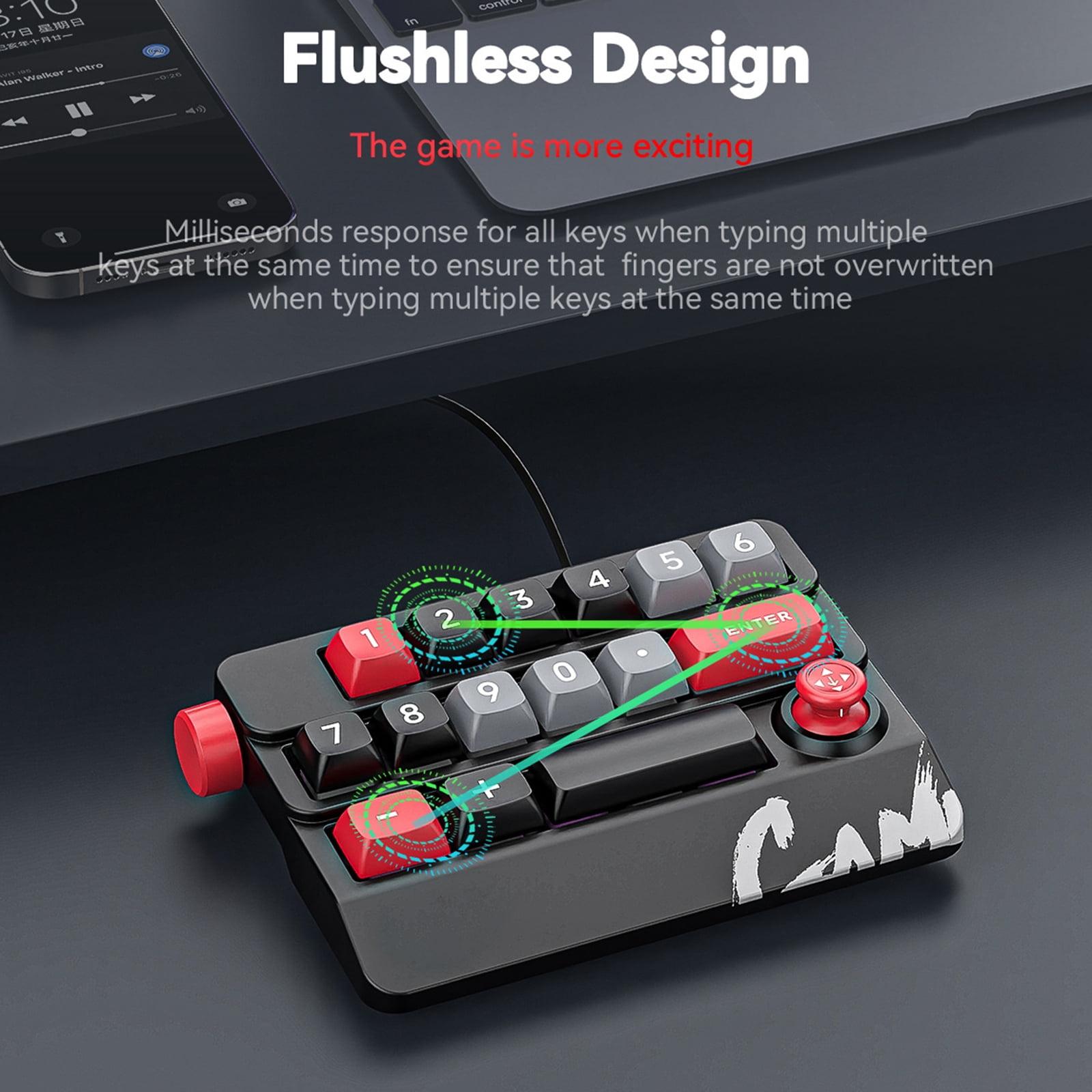 Mechanical Gaming Keyboard Customizable with Hot Swappable Switches Small Keypad
