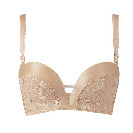 

Yubnlvae Women s Comfortable Traceless Strapless Non Slip No Steel Ring Lace Gathering Bra